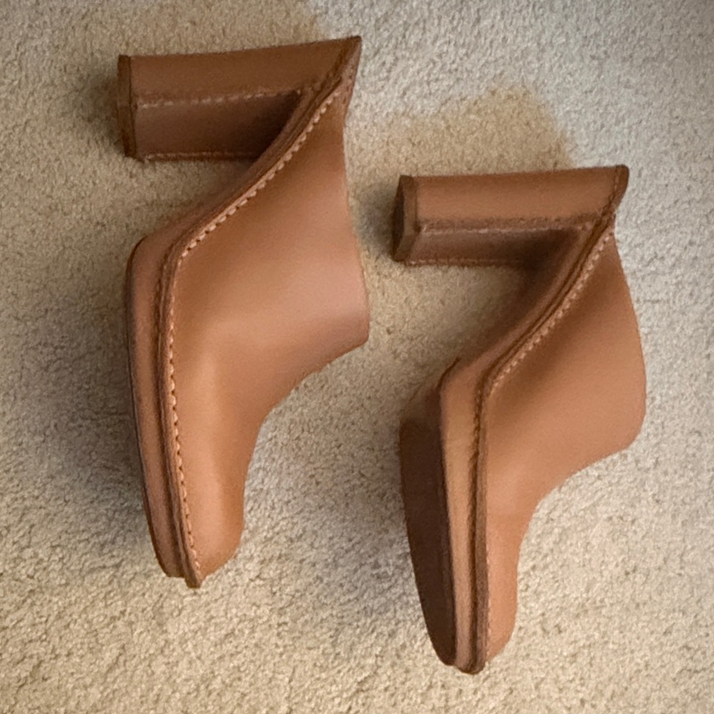 Tod's Tan Leather Heeled Mules - Picture 8 of 8